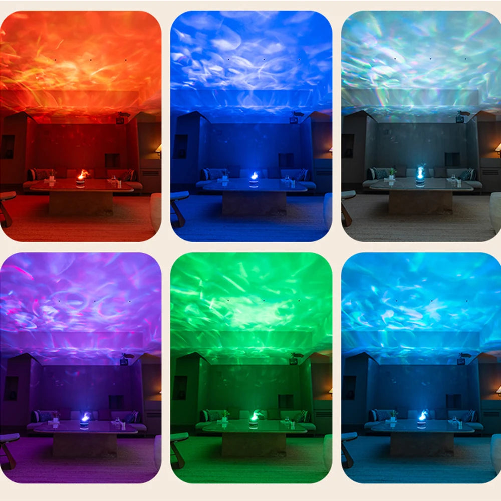 4 in 1 Flame Humidifier & Starry Projector ✨