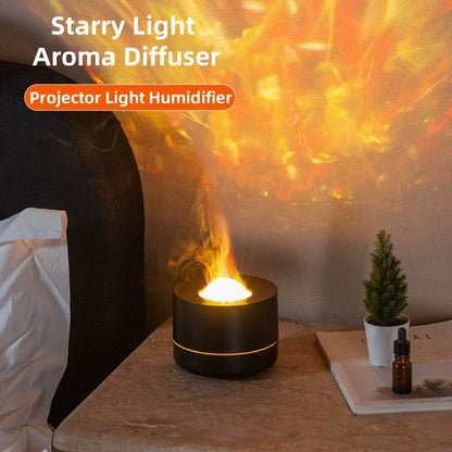4 in 1 Flame Humidifier & Starry Projector ✨